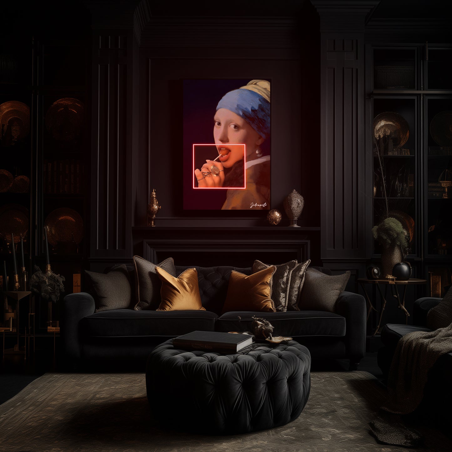 Girl With a Pearl | LED Neon Slika