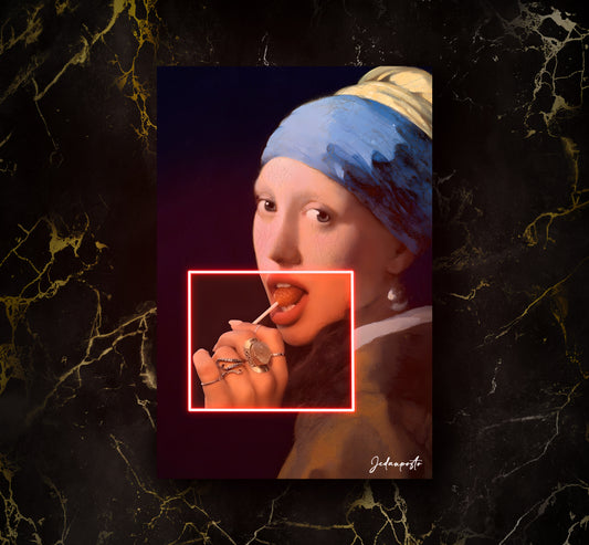 Girl With a Pearl | LED Neon Slika