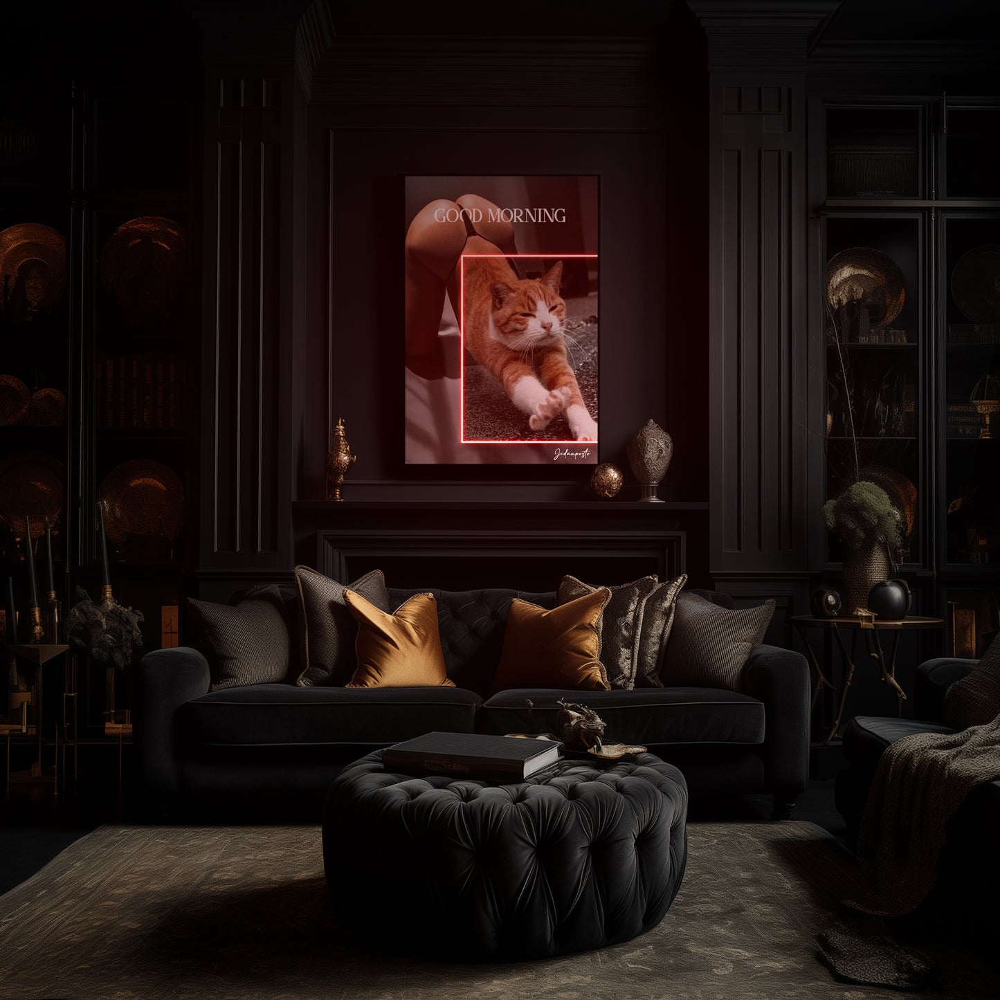 Hot Desire Cat | LED Neon Slika