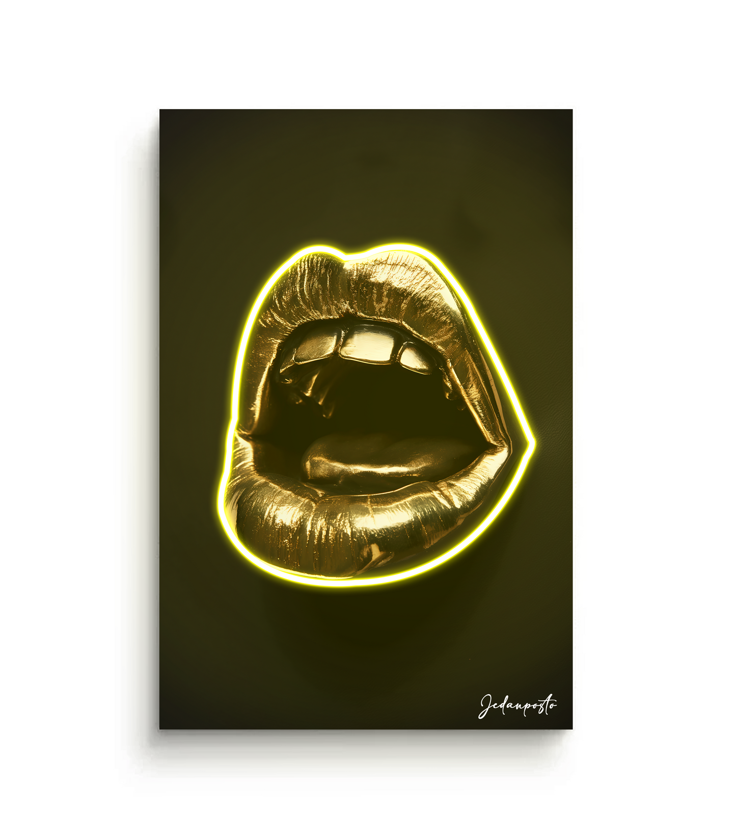 Golden Lips | LED Neon Slika